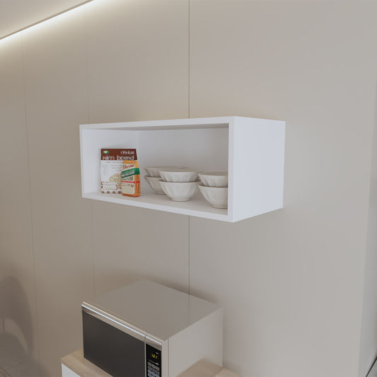 Hard Rock Wall Cabinet in Melamine with Open Storage