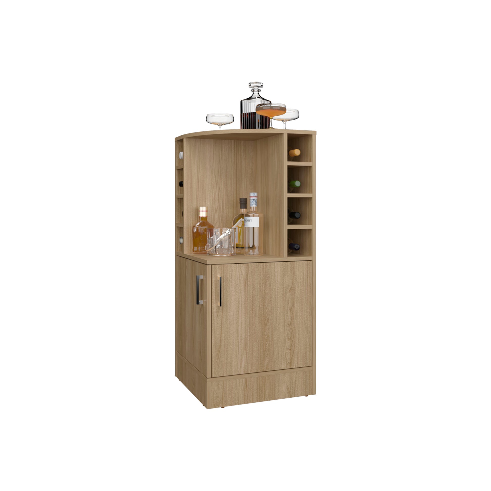 Rectangular Kitchen Island - Natural Wood Bar Cabinet