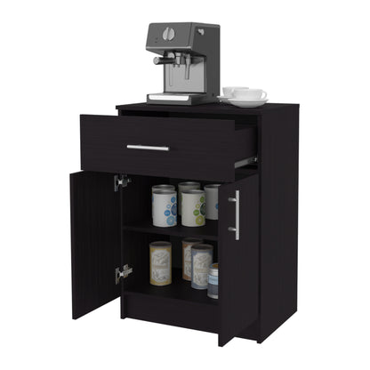 Wenge Kitchen Server with Storage Shelves for Dining Room