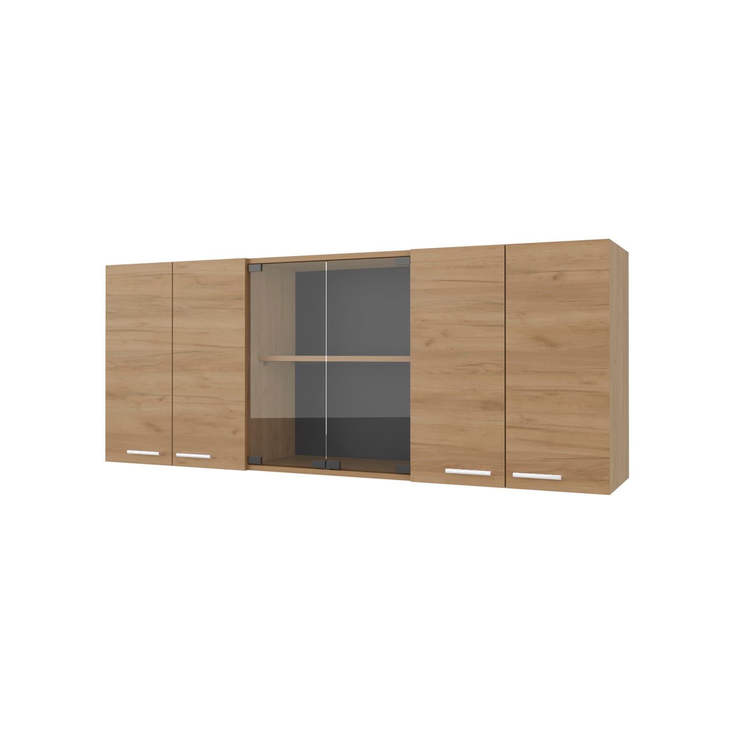 Light Oak Kitchen Wall Cabinet with Glass Doors - 23.6"W for Dining Room