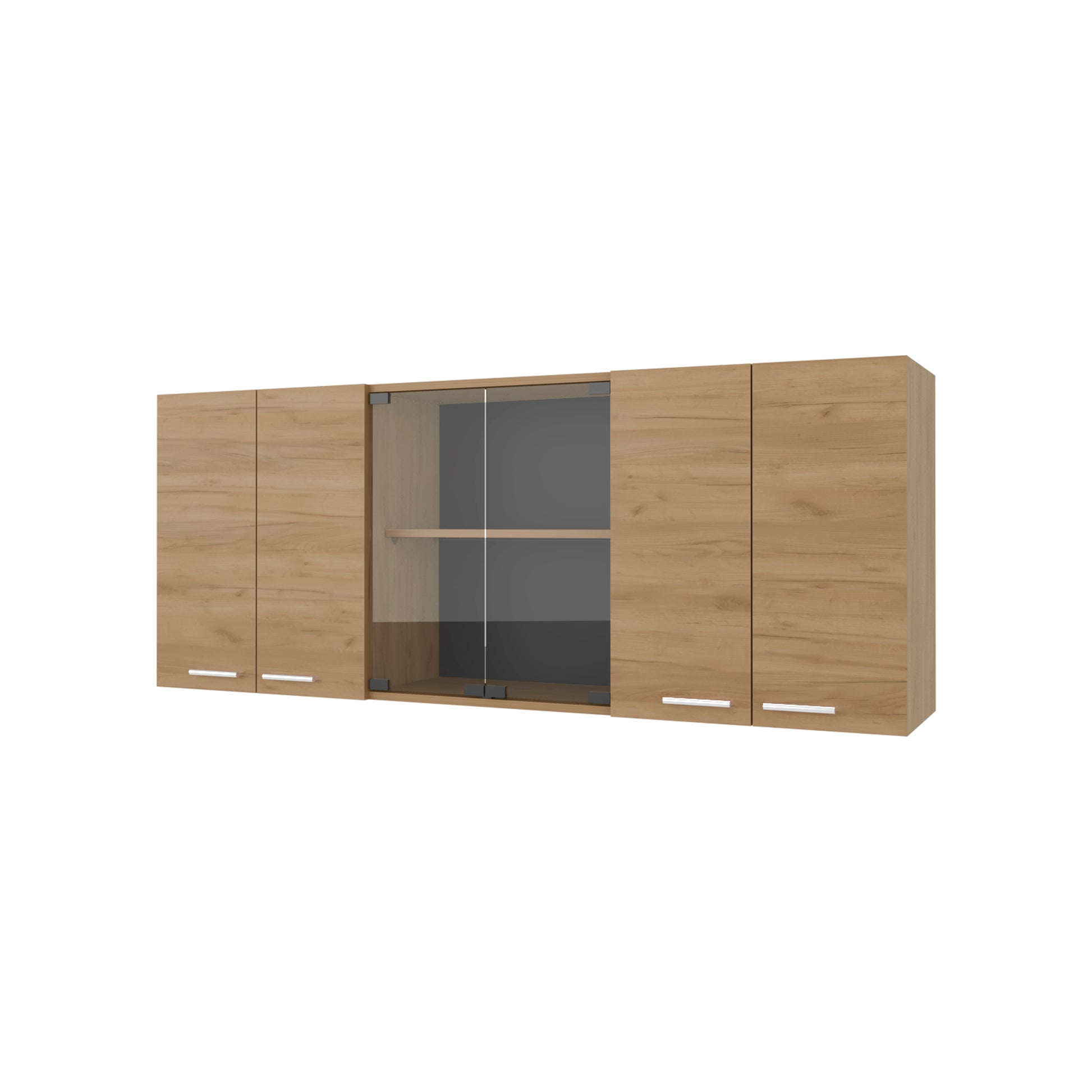 Light Oak Kitchen Wall Cabinet with Glass Doors - 23.6"W for Dining Room