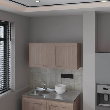 Nakya Kitchen Wall Cabinet with 2 Doors, White Oak