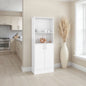 Insite Kitchen Storage Cabinet with 3 Shelves and 2 Closed Compartments, White