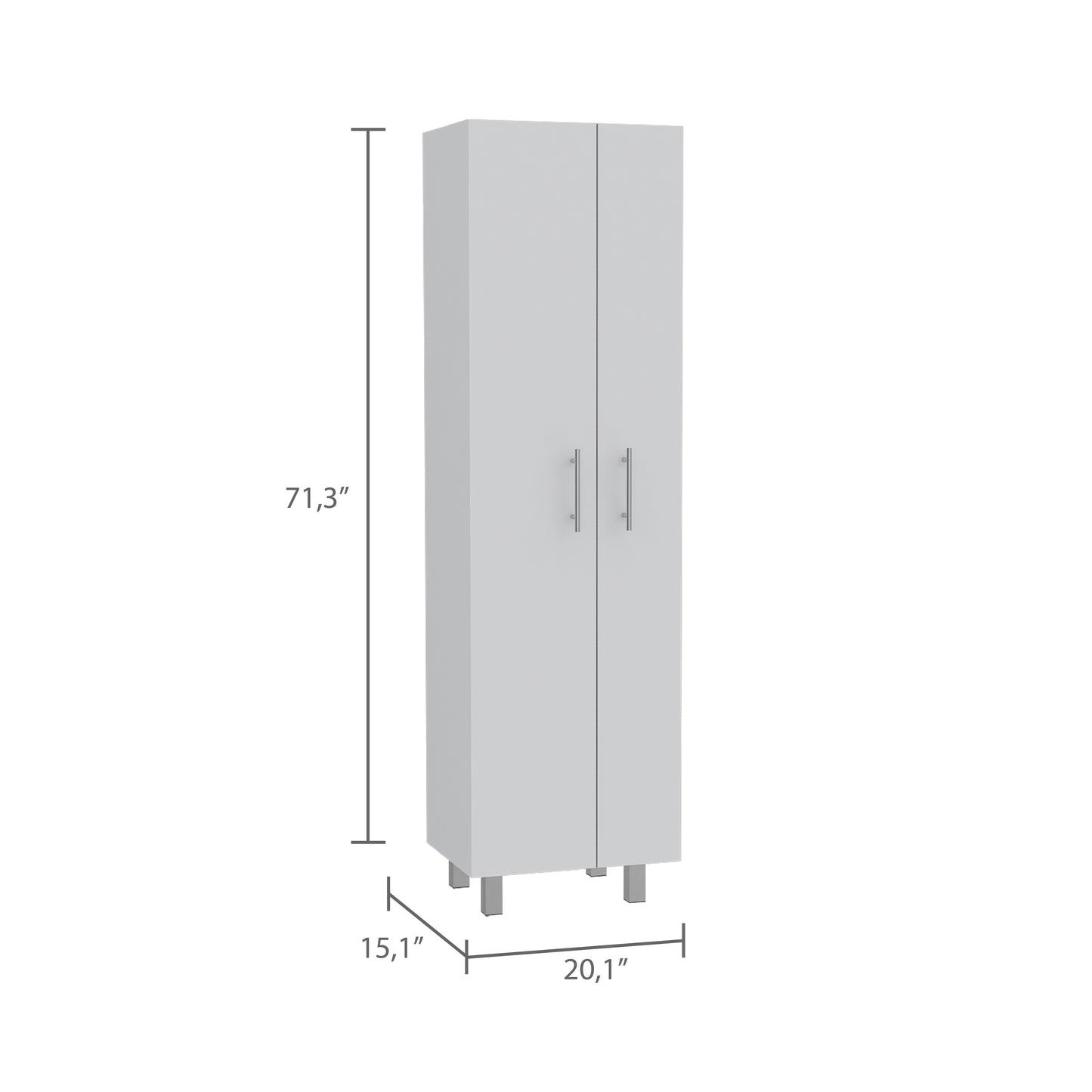Norway Broom Closet Pantry - White Engineered Wood Server