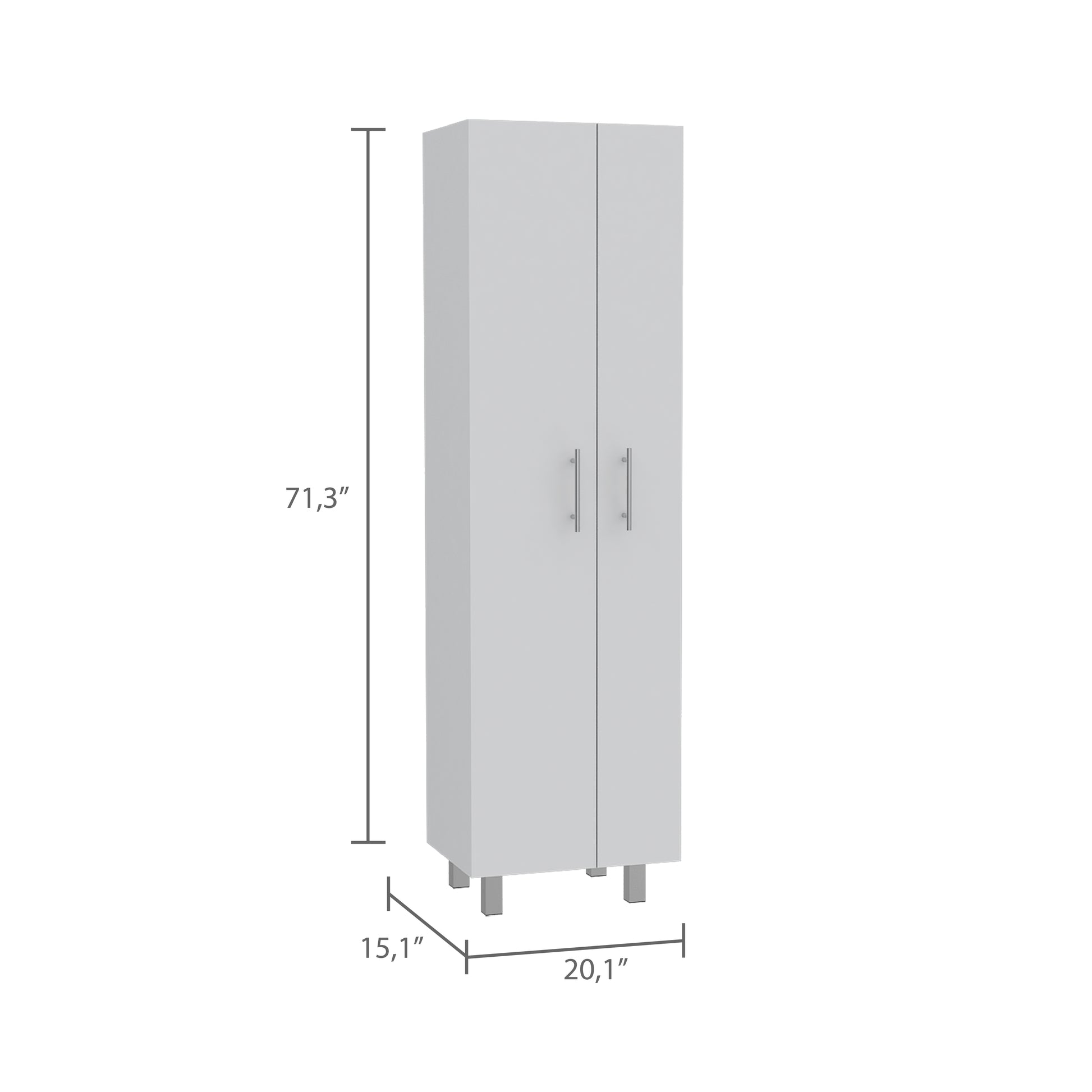 Norway Broom Closet Pantry - White Engineered Wood Server