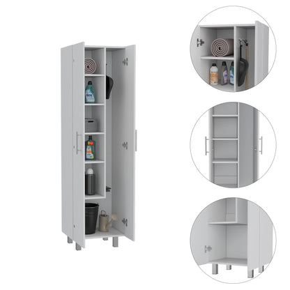 Norway Broom Closet Pantry - White Engineered Wood Server