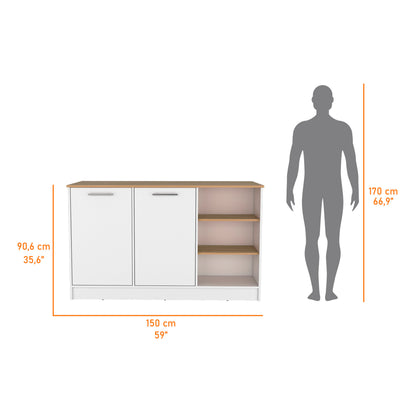 Multicolor Kitchen Island - Rectangular Pine Island