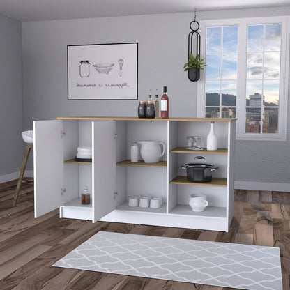 Multicolor Kitchen Island - Rectangular Pine Island