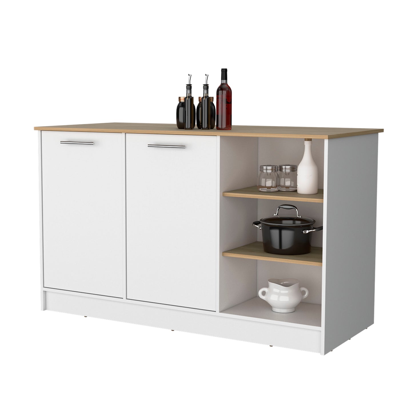 Multicolor Kitchen Island - Rectangular Pine Island