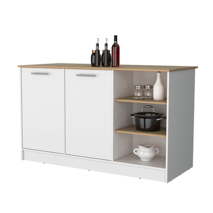 Multicolor Kitchen Island - Rectangular Pine Island