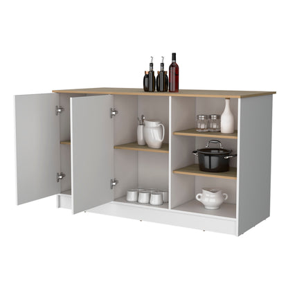 Multicolor Kitchen Island - Rectangular Pine Island