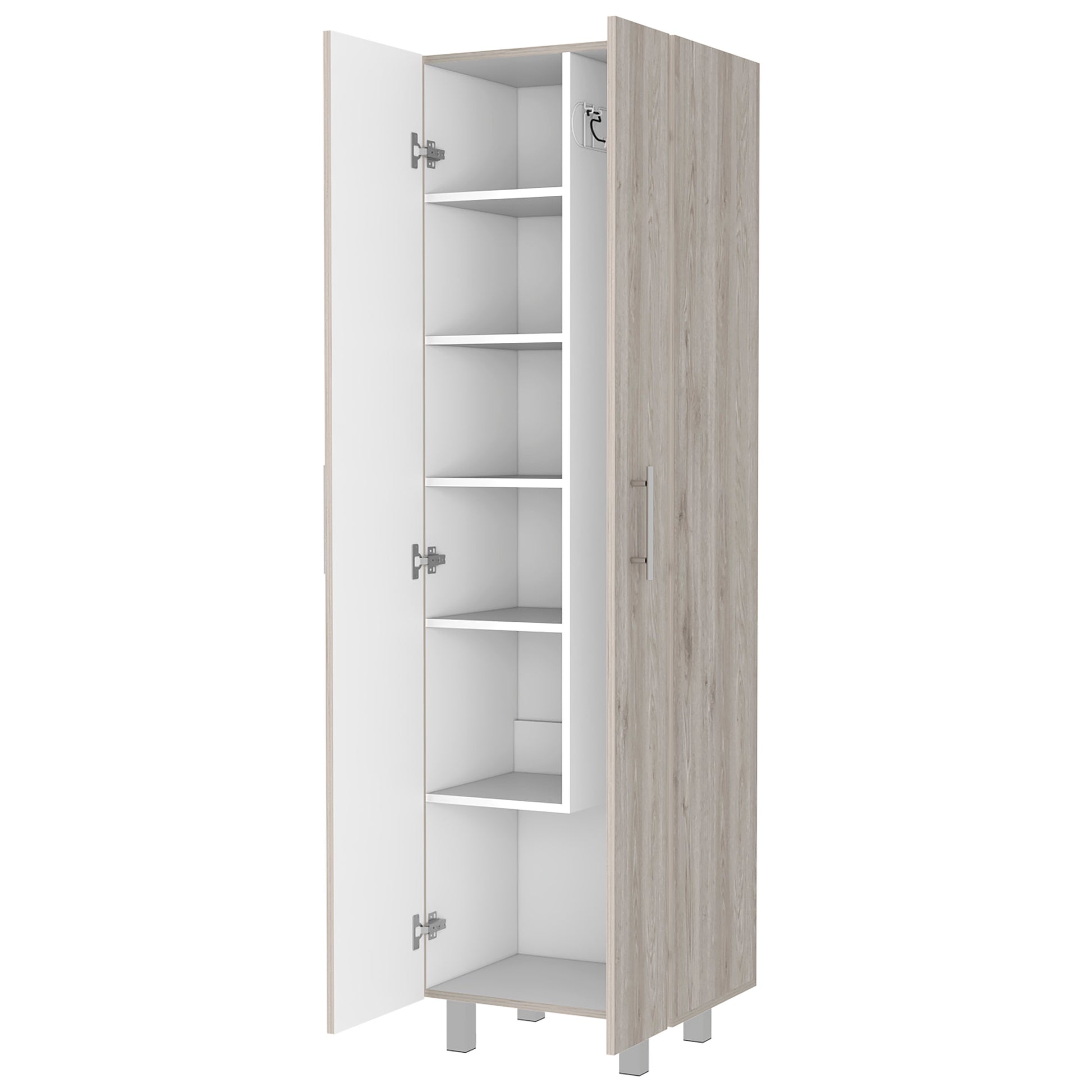 Norway Broom Closet Pantry - 5 Shelf Storage Cabinet, Multicolor