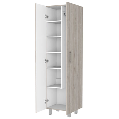 Norway Broom Closet Pantry - 5 Shelf Storage Cabinet, Multicolor