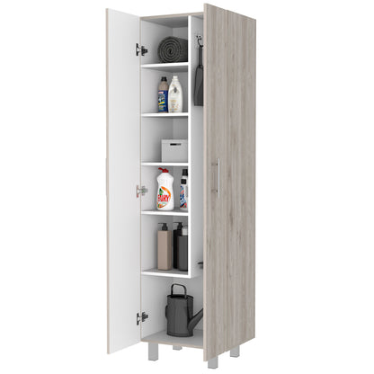 Norway Broom Closet Pantry - 5 Shelf Storage Cabinet, Multicolor