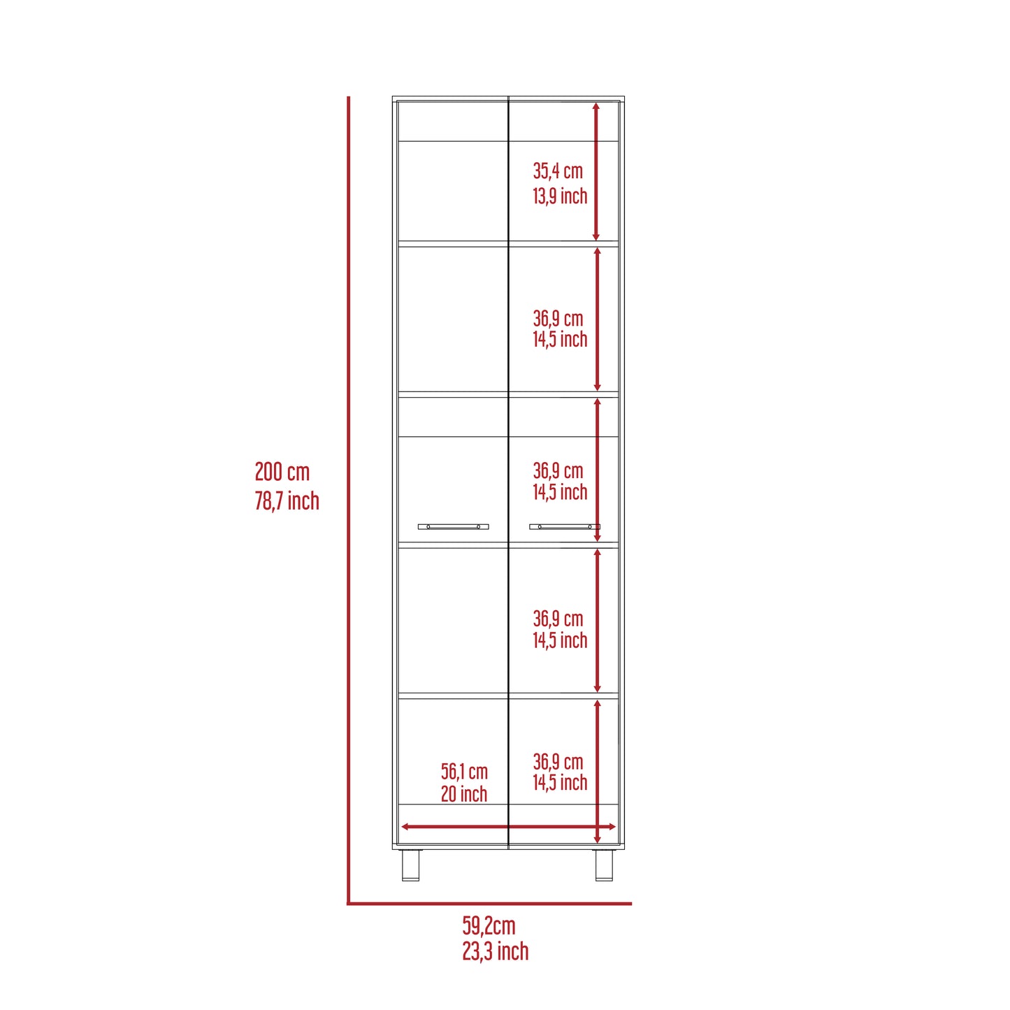 White 78" Storage Cabinet - 5 Shelves