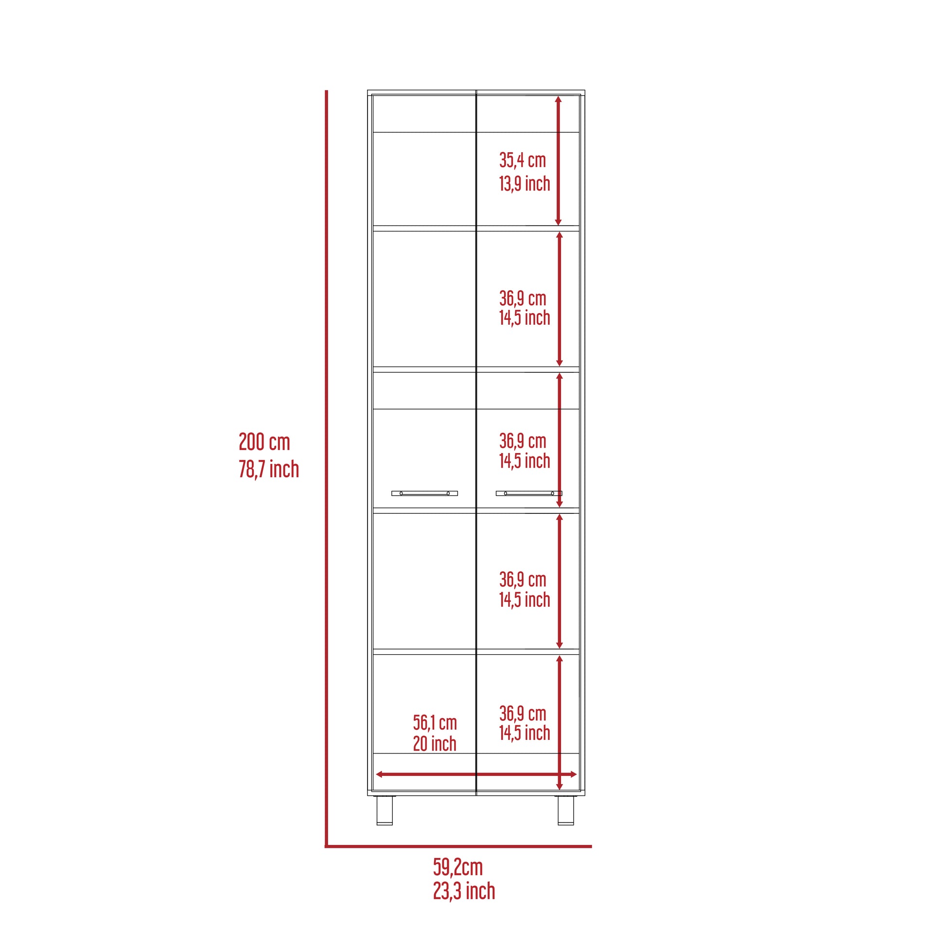 White 78" Storage Cabinet - 5 Shelves