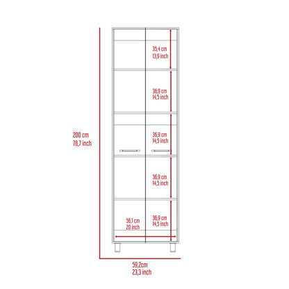 White 78" Storage Cabinet - 5 Shelves