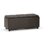 Avalon 42 inch Wide Storage Ottoman in Chocolate Brown Vegan Leather