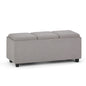 Avalon 42 inch Wide Storage Ottoman in Cloud Grey Linen Look Fabric