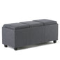 Avalon 42 inch Wide Storage Ottoman in Slate Grey Linen Look Fabric