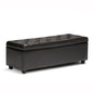 Hamilton 48 inch Wide Storage Ottoman in Coffee Brown Vegan Leather