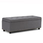 Hamilton 48 inch Wide Storage Ottoman in Slate Grey Linen-Look Fabric
