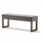 Milltown 44 inch Wide Solid Wood Large Ottoman Bench in Grey