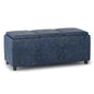 Avalon 42 inch Wide Storage Ottoman in Denim Blue Vegan Leather