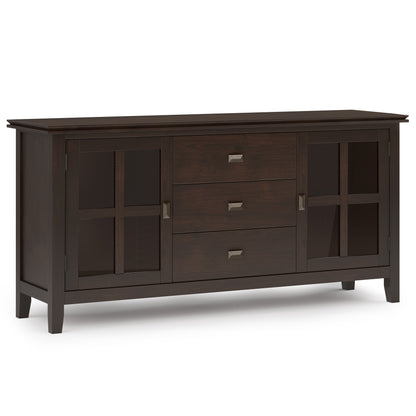 Dark Brown Wood Sideboard Buffet - 60" Wide