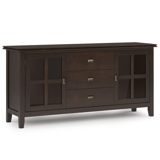 Dark Brown Wood Sideboard Buffet - 60" Wide