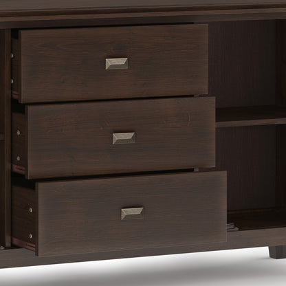 Dark Brown Wood Sideboard Buffet - 60" Wide