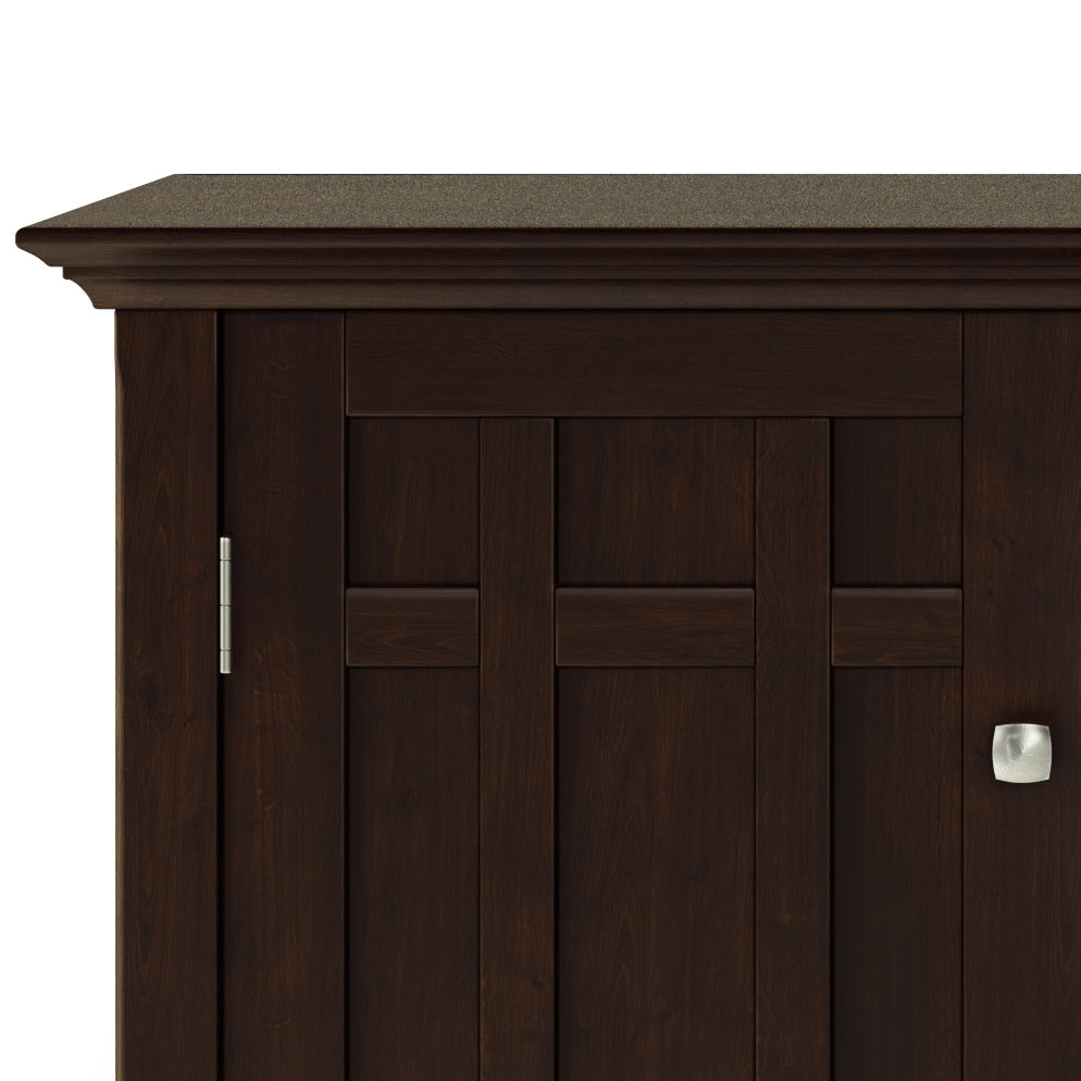 Dark Brown Wood Sideboard Buffet with Wine Rack - 54" Wide