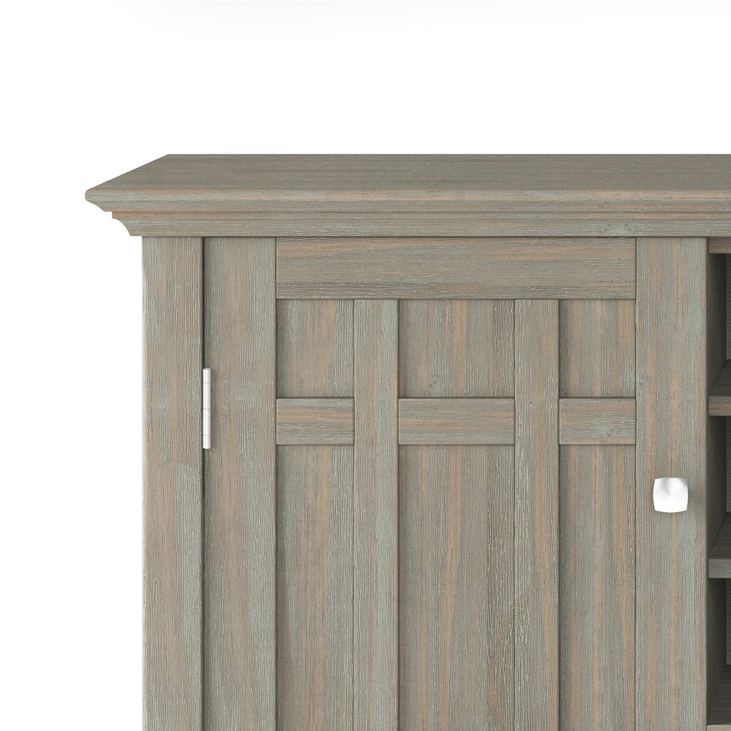 Light Brown Wood Sideboard Buffet with Wine Rack - 54"W