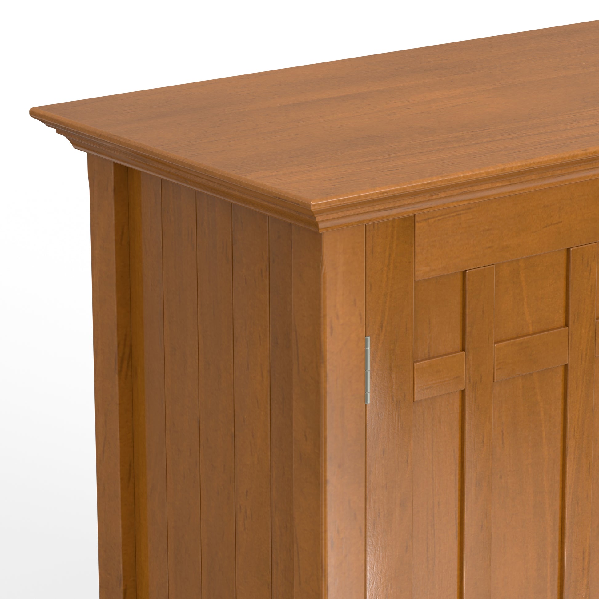 Light Brown Solid Wood Sideboard for Dining Room Storage and Wine Rack