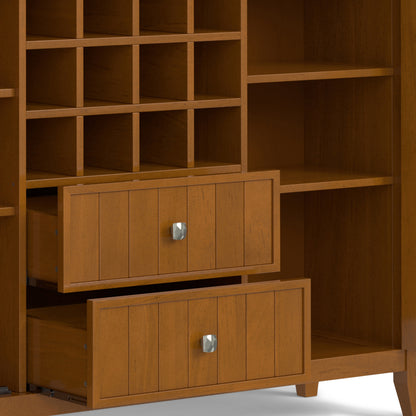 Light Brown Solid Wood Sideboard for Dining Room Storage and Wine Rack