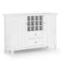 Bedford 54 inch Wide Solid Wood Sideboard Buffet and Wine Rack in White