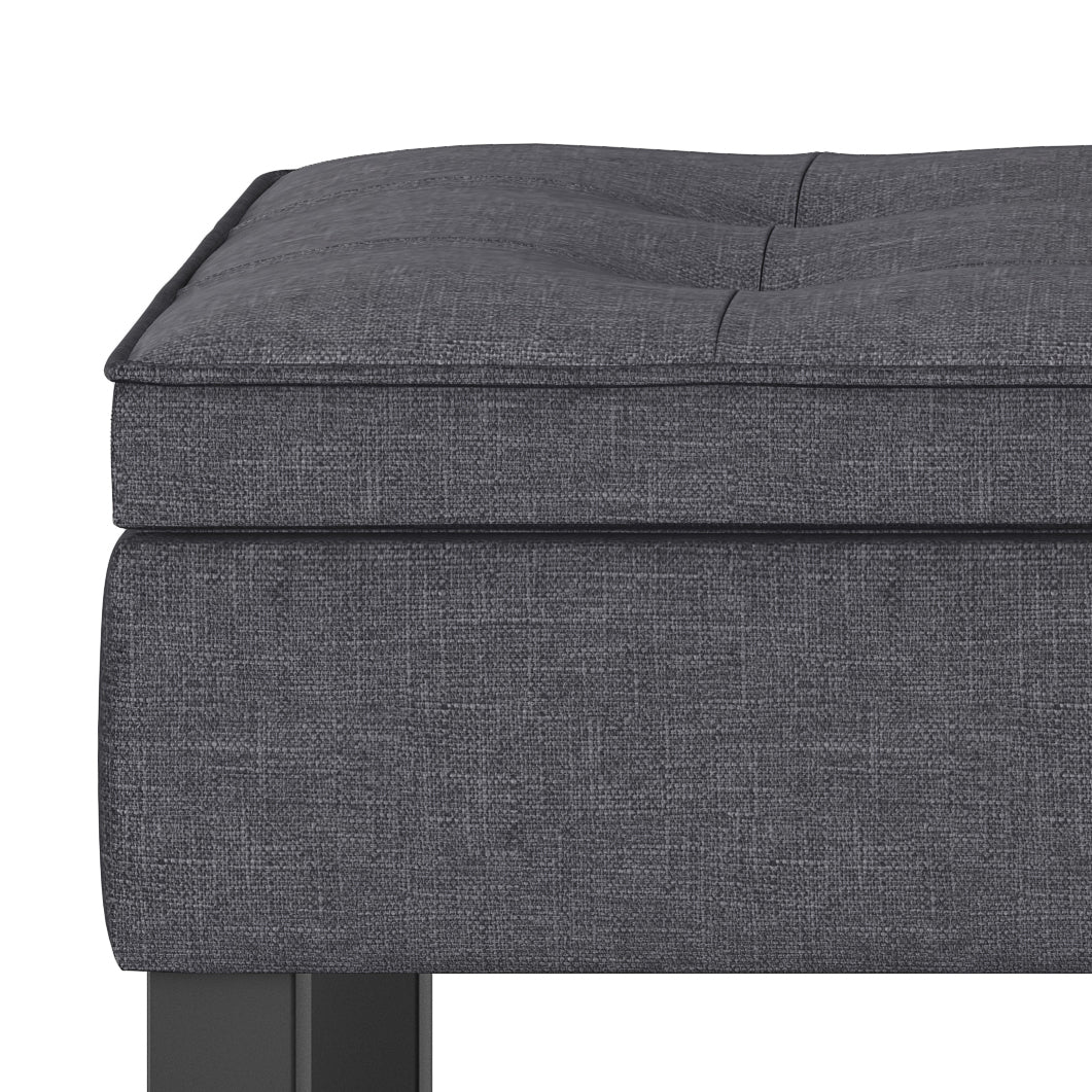 Dark Gray Storage Ottoman Bench - Comfortable & Stylish