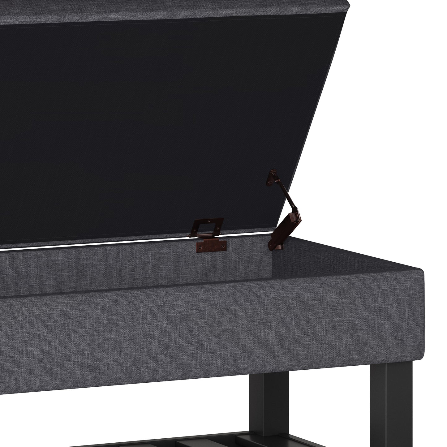Dark Gray Storage Ottoman Bench - Comfortable & Stylish