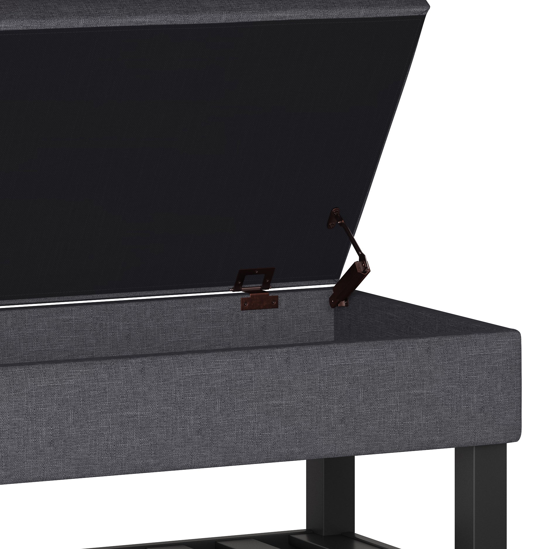 Dark Gray Storage Ottoman Bench - Comfortable & Stylish