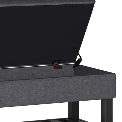 Dark Gray Storage Ottoman Bench - Comfortable & Stylish