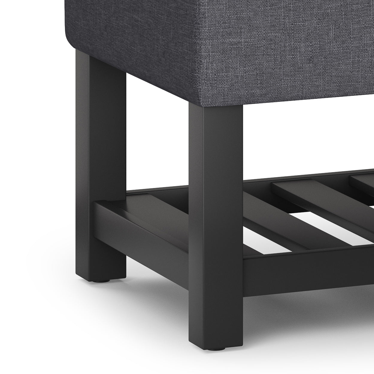 Dark Gray Storage Ottoman Bench - Comfortable & Stylish