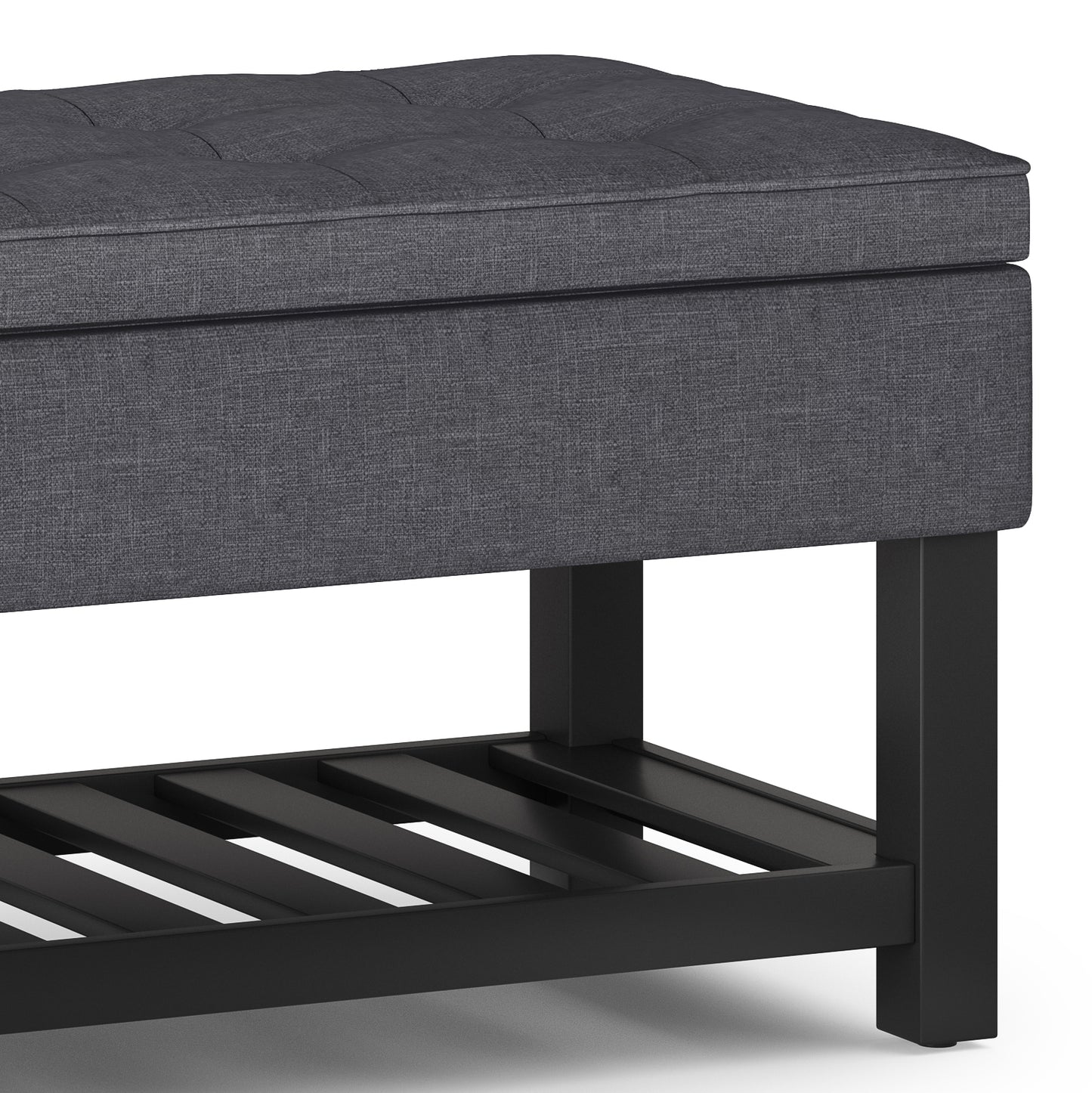 Dark Gray Storage Ottoman Bench - Comfortable & Stylish
