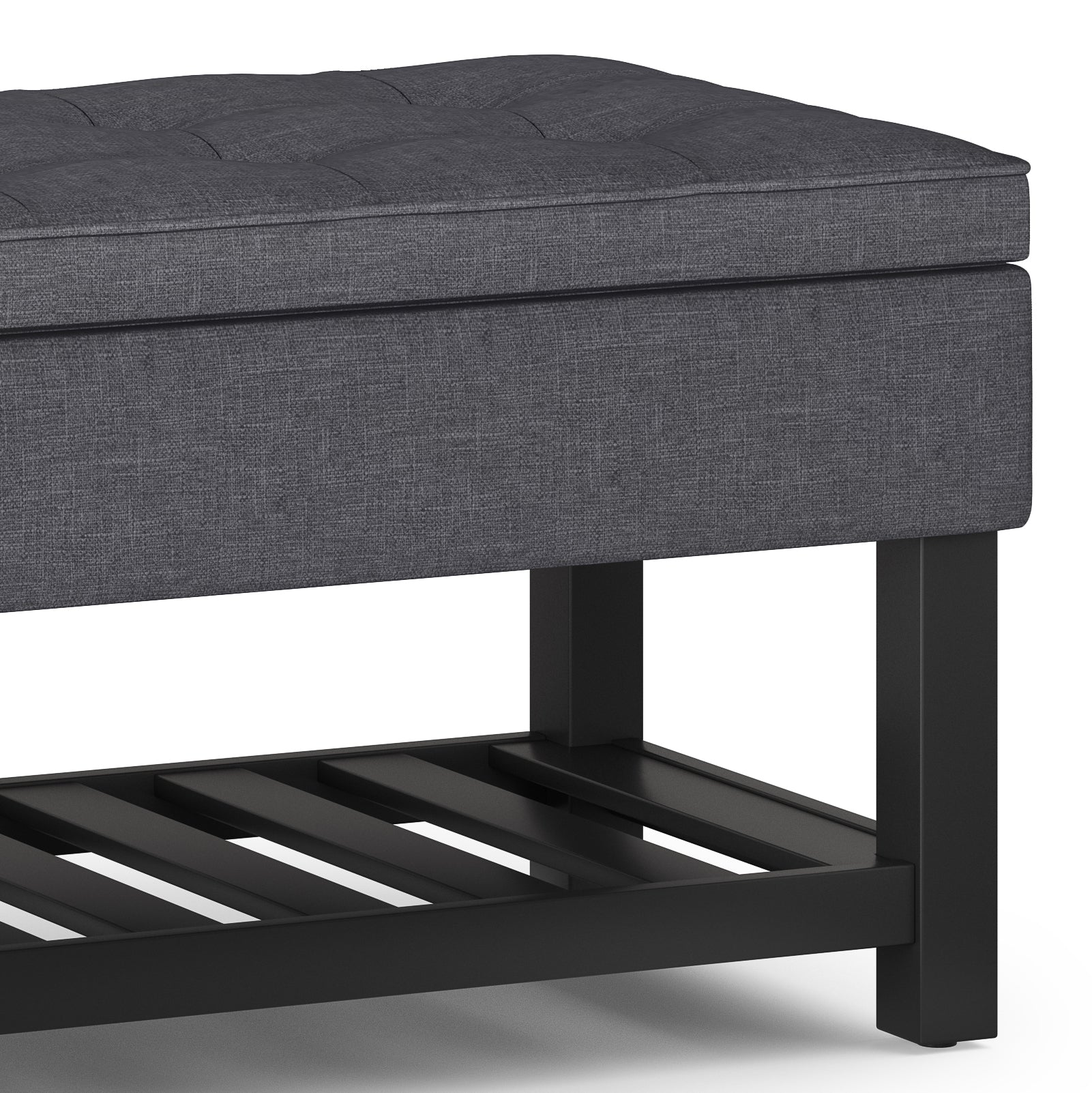 Dark Gray Storage Ottoman Bench - Comfortable & Stylish