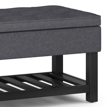 Dark Gray Storage Ottoman Bench - Comfortable & Stylish
