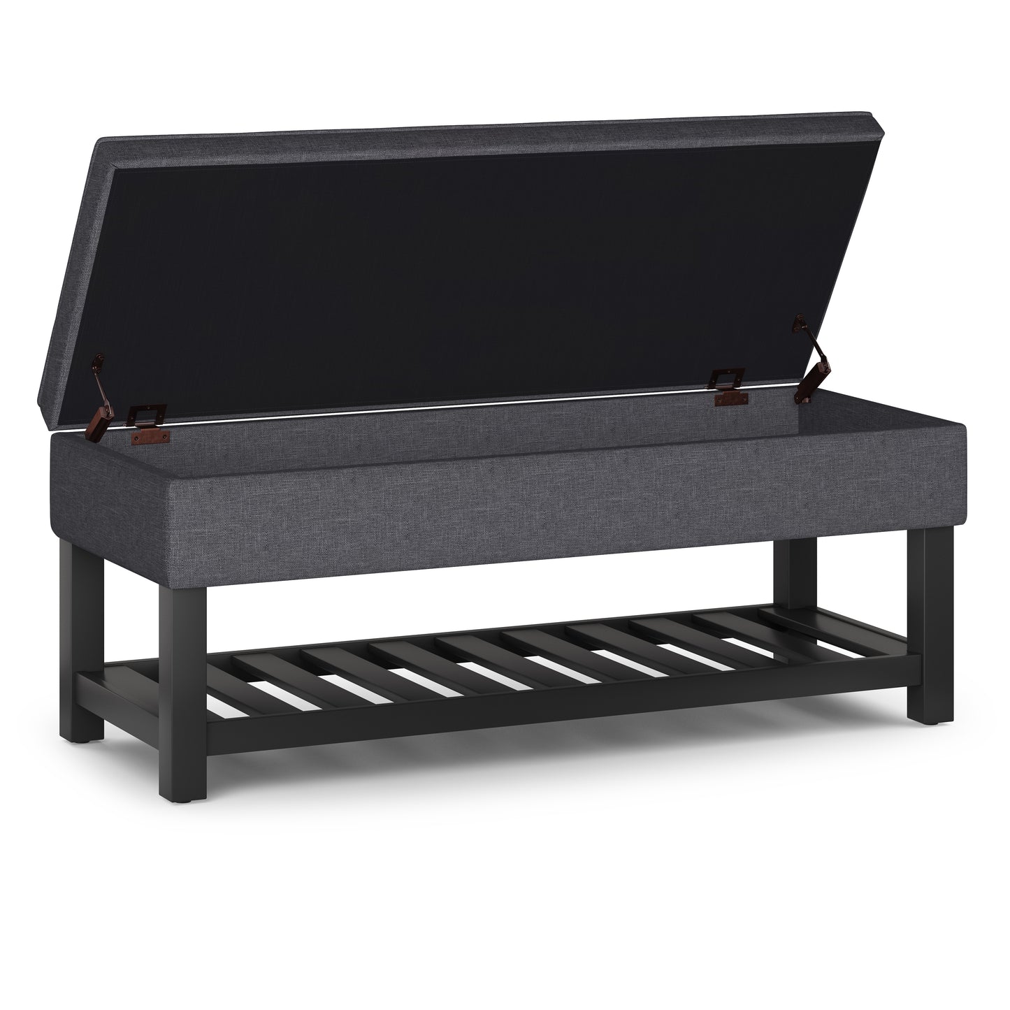 Dark Gray Storage Ottoman Bench - Comfortable & Stylish