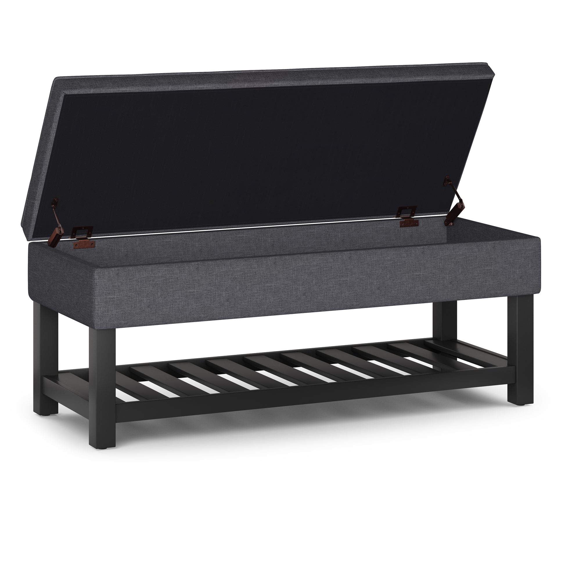 Dark Gray Storage Ottoman Bench - Comfortable & Stylish