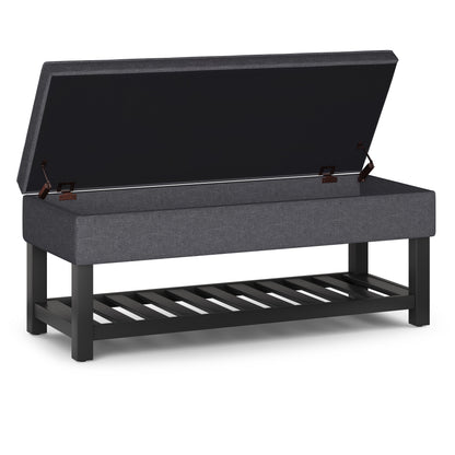 Dark Gray Storage Ottoman Bench - Comfortable & Stylish