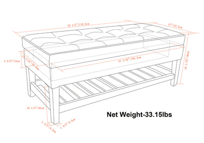 Dark Gray Storage Ottoman Bench - Comfortable & Stylish