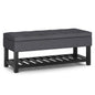 Cosmopolitan - Storage Ottoman Bench with Open Bottom - Slate Grey