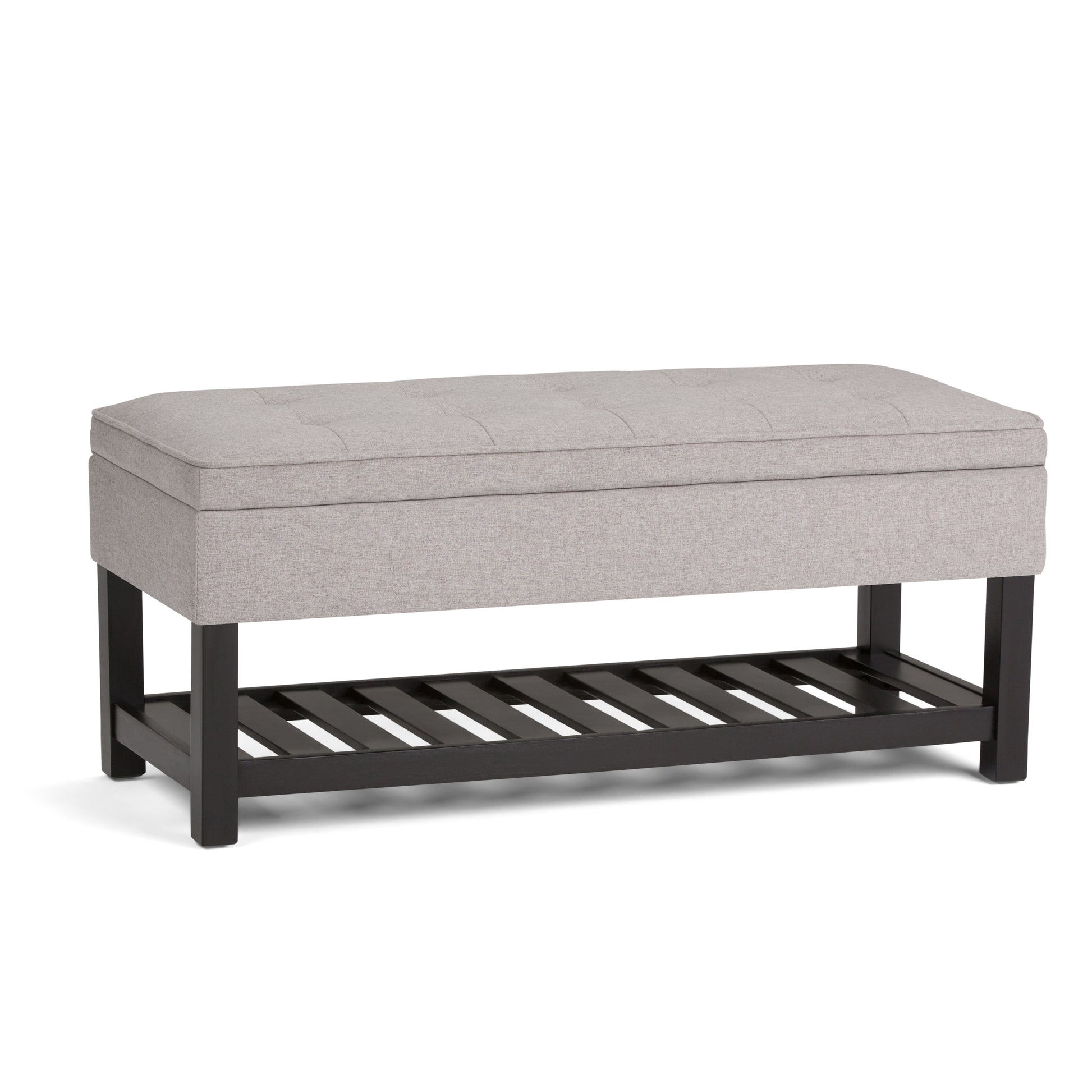 Cosmopolitan - Storage Ottoman Bench with Open Bottom - Cloud Grey